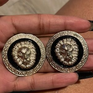 Silver and black earrings #40